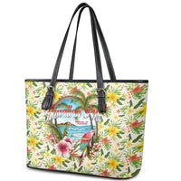 Hawaiian Piko Threads Of Paradise Aloha Leather Tote Bag Tropical Hibiscus Plumeria TS04 - Polynesian Pride