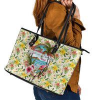 Hawaiian Piko Threads Of Paradise Aloha Leather Tote Bag Tropical Hibiscus Plumeria TS04 - Polynesian Pride