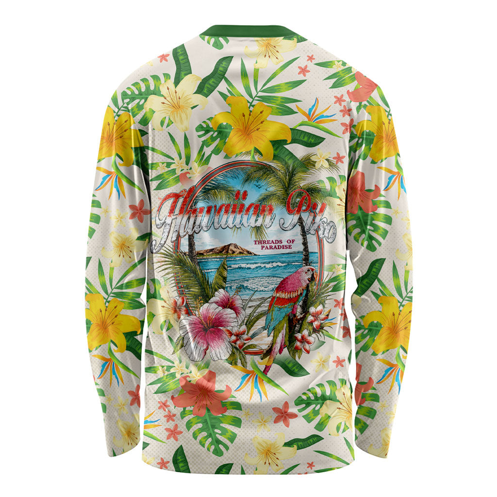 Hawaiian Piko Threads Of Paradise Aloha Long Sleeve Shirt Tropical Hibiscus Plumeria TS04 - Polynesian Pride