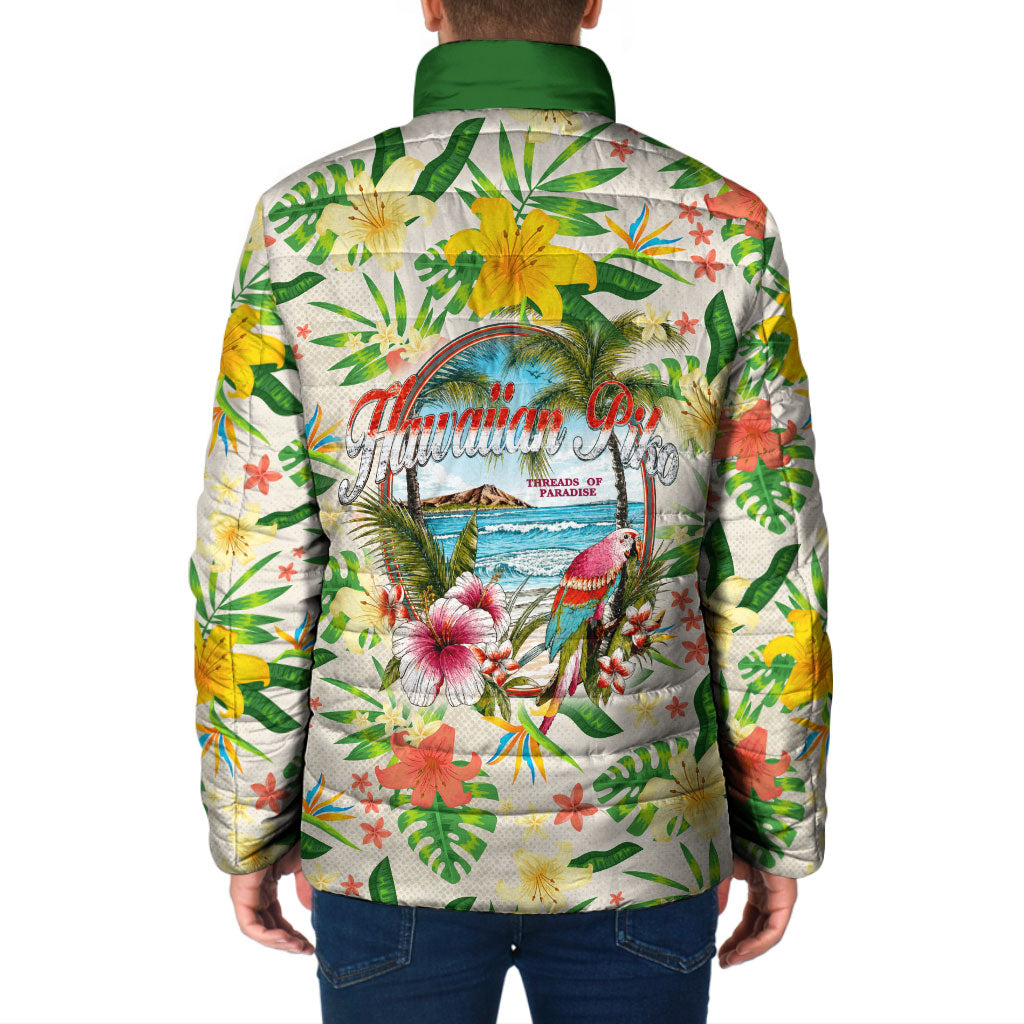 Hawaiian Piko Threads Of Paradise Aloha Padded Jacket Tropical Hibiscus Plumeria TS04 - Polynesian Pride