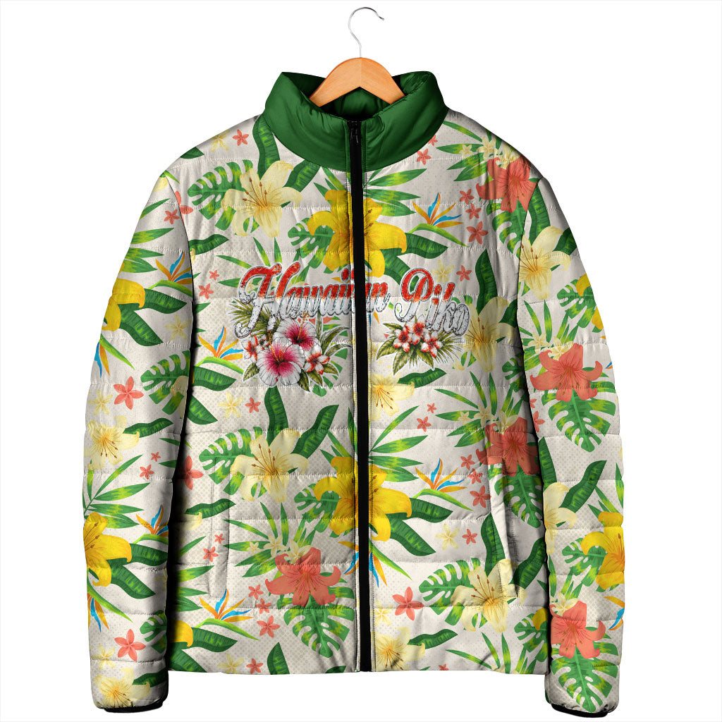 Hawaiian Piko Threads Of Paradise Aloha Padded Jacket Tropical Hibiscus Plumeria TS04 - Polynesian Pride