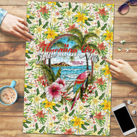 Hawaiian Piko Threads Of Paradise Aloha Puzzle Tropical Hibiscus Plumeria TS04 White Green - Polynesian Pride