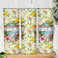 Hawaiian Piko Threads Of Paradise Aloha Skinny Tumbler Tropical Hibiscus Plumeria TS04 - Polynesian Pride