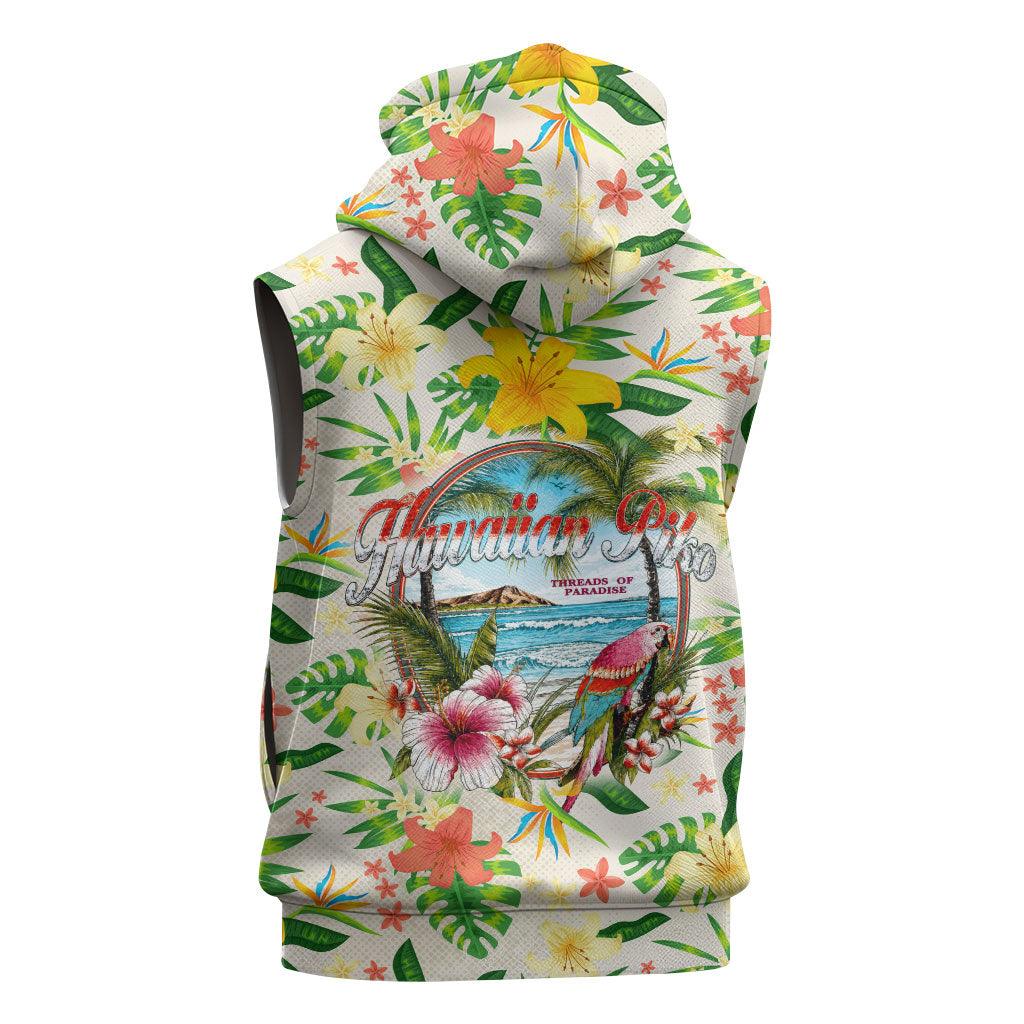 Hawaiian Piko Threads Of Paradise Aloha Sleeveless Zip Hoodie Tropical Hibiscus Plumeria TS04 - Polynesian Pride