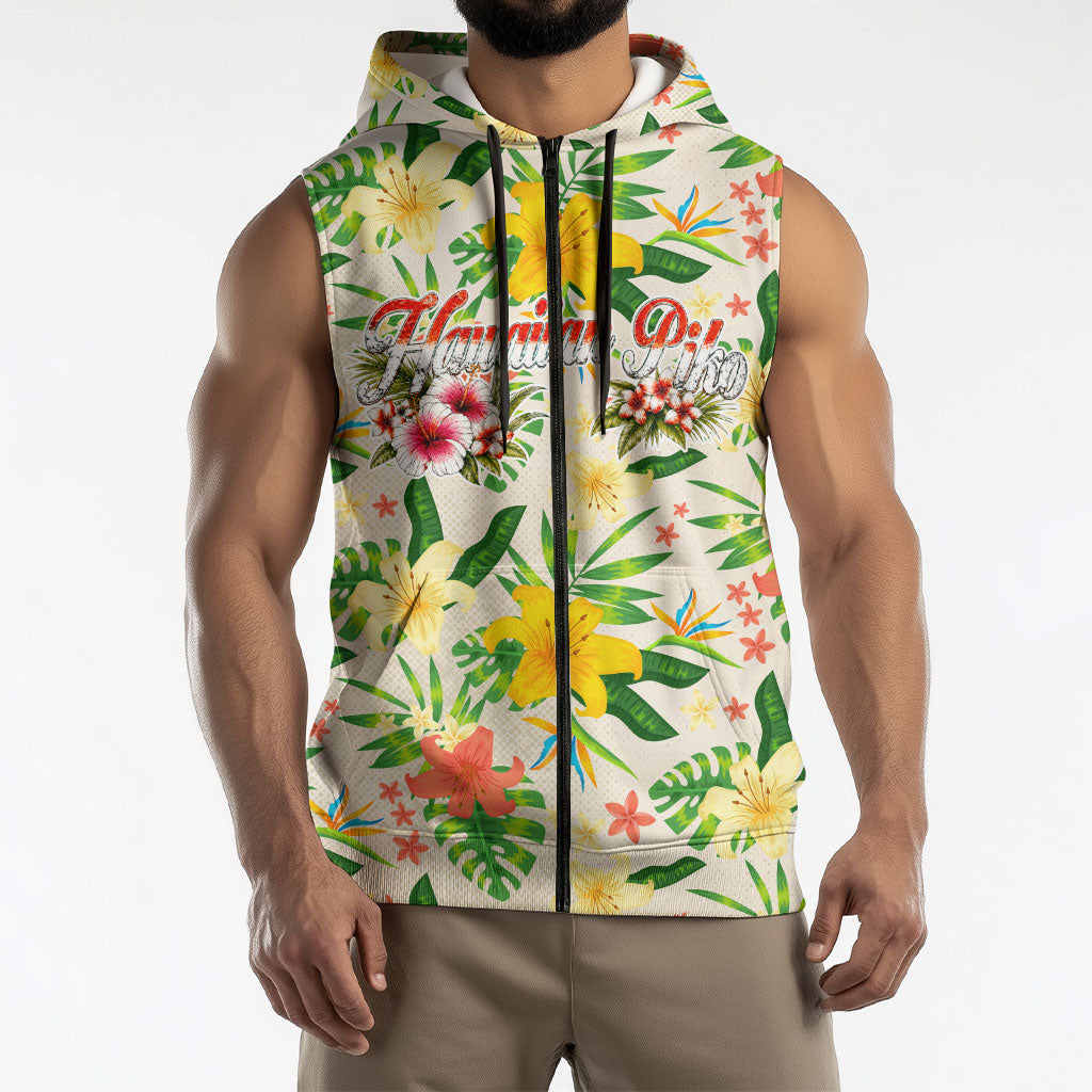 Hawaiian Piko Threads Of Paradise Aloha Sleeveless Zip Hoodie Tropical Hibiscus Plumeria TS04 - Polynesian Pride