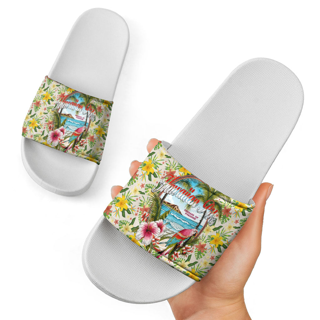 Hawaiian Piko Threads Of Paradise Aloha Slide Sandals Tropical Hibiscus Plumeria TS04 - Polynesian Pride