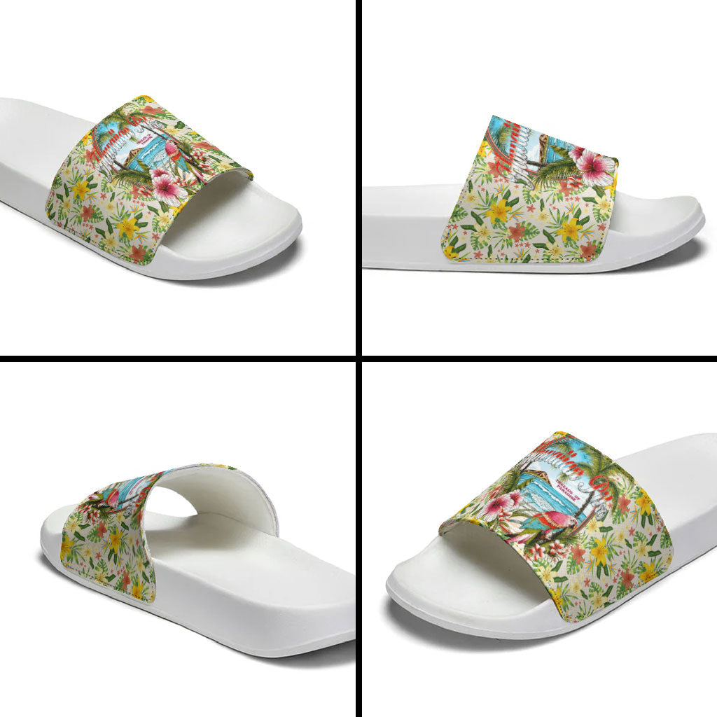 Hawaiian Piko Threads Of Paradise Aloha Slide Sandals Tropical Hibiscus Plumeria TS04 - Polynesian Pride