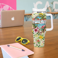 Hawaiian Piko Threads Of Paradise Aloha Tumbler With Handle Tropical Hibiscus Plumeria TS04 - Polynesian Pride