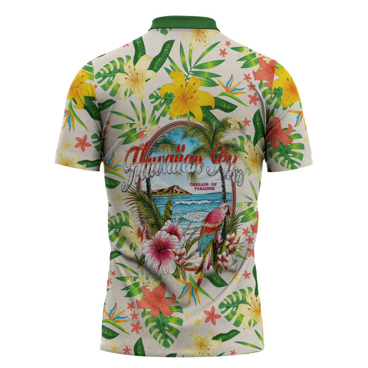 Hawaiian Piko Threads Of Paradise Aloha Zipper Polo Shirt Tropical Hibiscus Plumeria TS04 - Polynesian Pride