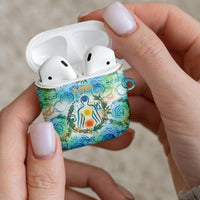 Hawaiian Piko Cultural Pride Aloha AirPods Case Watercolor Spiral Art - Tropical Plumeria Lei Garland TS04 - Polynesian Pride