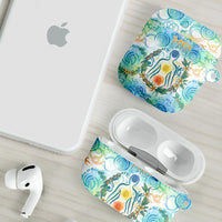 Hawaiian Piko Cultural Pride Aloha AirPods Case Watercolor Spiral Art - Tropical Plumeria Lei Garland TS04 - Polynesian Pride