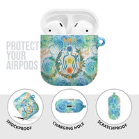 Hawaiian Piko Cultural Pride Aloha AirPods Case Watercolor Spiral Art - Tropical Plumeria Lei Garland TS04 - Polynesian Pride