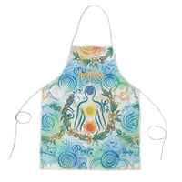 Hawaiian Piko Cultural Pride Aloha Apron Watercolor Spiral Art - Tropical Plumeria Lei Garland TS04 White Blue - Polynesian Pride