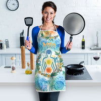 Hawaiian Piko Cultural Pride Aloha Apron Watercolor Spiral Art - Tropical Plumeria Lei Garland TS04 - Polynesian Pride