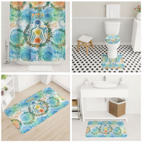 Hawaiian Piko Cultural Pride Aloha Bathroom Set Watercolor Spiral Art - Tropical Plumeria Lei Garland TS04 - Polynesian Pride