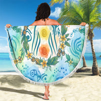 Hawaiian Piko Cultural Pride Aloha Beach Blanket Watercolor Spiral Art - Tropical Plumeria Lei Garland TS04 - Polynesian Pride