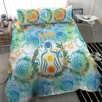 Hawaiian Piko Cultural Pride Aloha Bedding Set Watercolor Spiral Art - Tropical Plumeria Lei Garland TS04 - Polynesian Pride