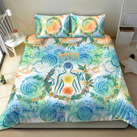 Hawaiian Piko Cultural Pride Aloha Bedding Set Watercolor Spiral Art - Tropical Plumeria Lei Garland TS04 - Polynesian Pride