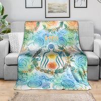 Hawaiian Piko Cultural Pride Aloha Blanket Watercolor Spiral Art - Tropical Plumeria Lei Garland TS04 - Polynesian Pride