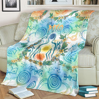 Hawaiian Piko Cultural Pride Aloha Blanket Watercolor Spiral Art - Tropical Plumeria Lei Garland TS04 - Polynesian Pride