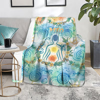 Hawaiian Piko Cultural Pride Aloha Blanket Watercolor Spiral Art - Tropical Plumeria Lei Garland TS04 - Polynesian Pride