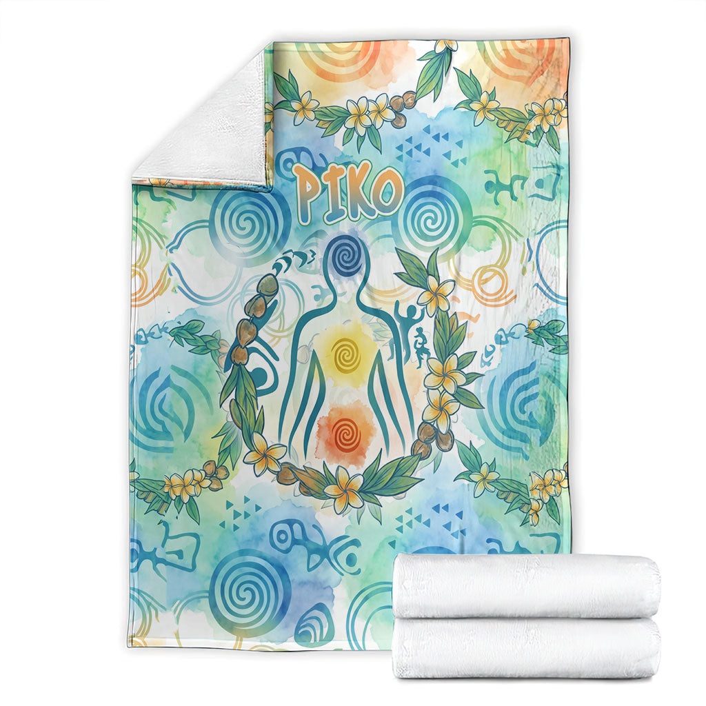 Hawaiian Piko Cultural Pride Aloha Blanket Watercolor Spiral Art - Tropical Plumeria Lei Garland TS04 - Polynesian Pride