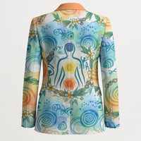 Hawaiian Piko Cultural Pride Aloha Blazer Watercolor Spiral Art - Tropical Plumeria Lei Garland TS04 - Polynesian Pride