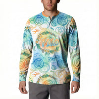 Hawaiian Piko Cultural Pride Aloha Button Sweatshirt Watercolor Spiral Art - Tropical Plumeria Lei Garland TS04 - Polynesian Pride