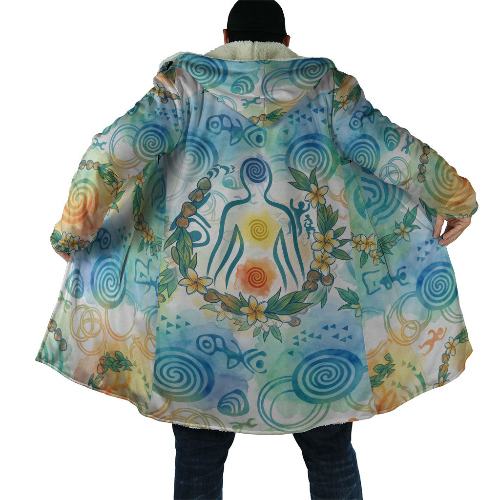 Hawaiian Piko Cultural Pride Aloha Cloak Watercolor Spiral Art - Tropical Plumeria Lei Garland TS04 - Polynesian Pride
