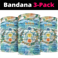 Hawaiian Piko Cultural Pride Aloha Neck Gaiter Watercolor Spiral Art - Tropical Plumeria Lei Garland TS04 package One Size: 25*50cm White Blue - Polynesian Pride