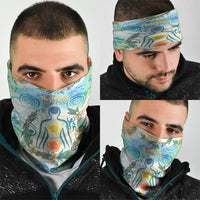 Hawaiian Piko Cultural Pride Aloha Neck Gaiter Watercolor Spiral Art - Tropical Plumeria Lei Garland TS04 - Polynesian Pride