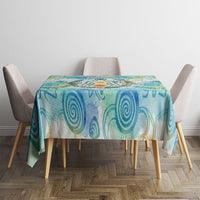 Hawaiian Piko Cultural Pride Aloha Tablecloth Watercolor Spiral Art - Tropical Plumeria Lei Garland TS04 - Polynesian Pride