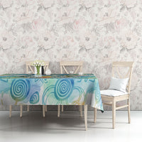 Hawaiian Piko Cultural Pride Aloha Tablecloth Watercolor Spiral Art - Tropical Plumeria Lei Garland TS04 - Polynesian Pride