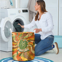 Hawaiian Piko Lani Cultivate I Ka Piko Aloha Laundry Basket Retro Psychedelic Taro Leaf - Hibiscus Flowers TS04 - Polynesian Pride
