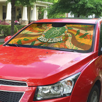 Hawaiian Piko Lani Cultivate I Ka Piko Aloha Auto Sun Shade Retro Psychedelic Taro Leaf - Hibiscus Flowers TS04 - Polynesian Pride
