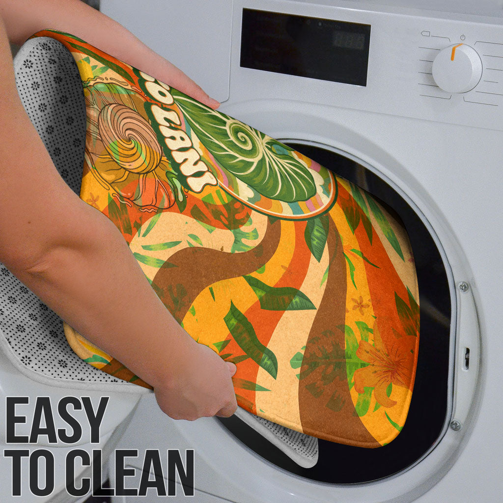 Hawaiian Piko Lani Cultivate I Ka Piko Aloha Bathroom Set Retro Psychedelic Taro Leaf - Hibiscus Flowers TS04 - Polynesian Pride
