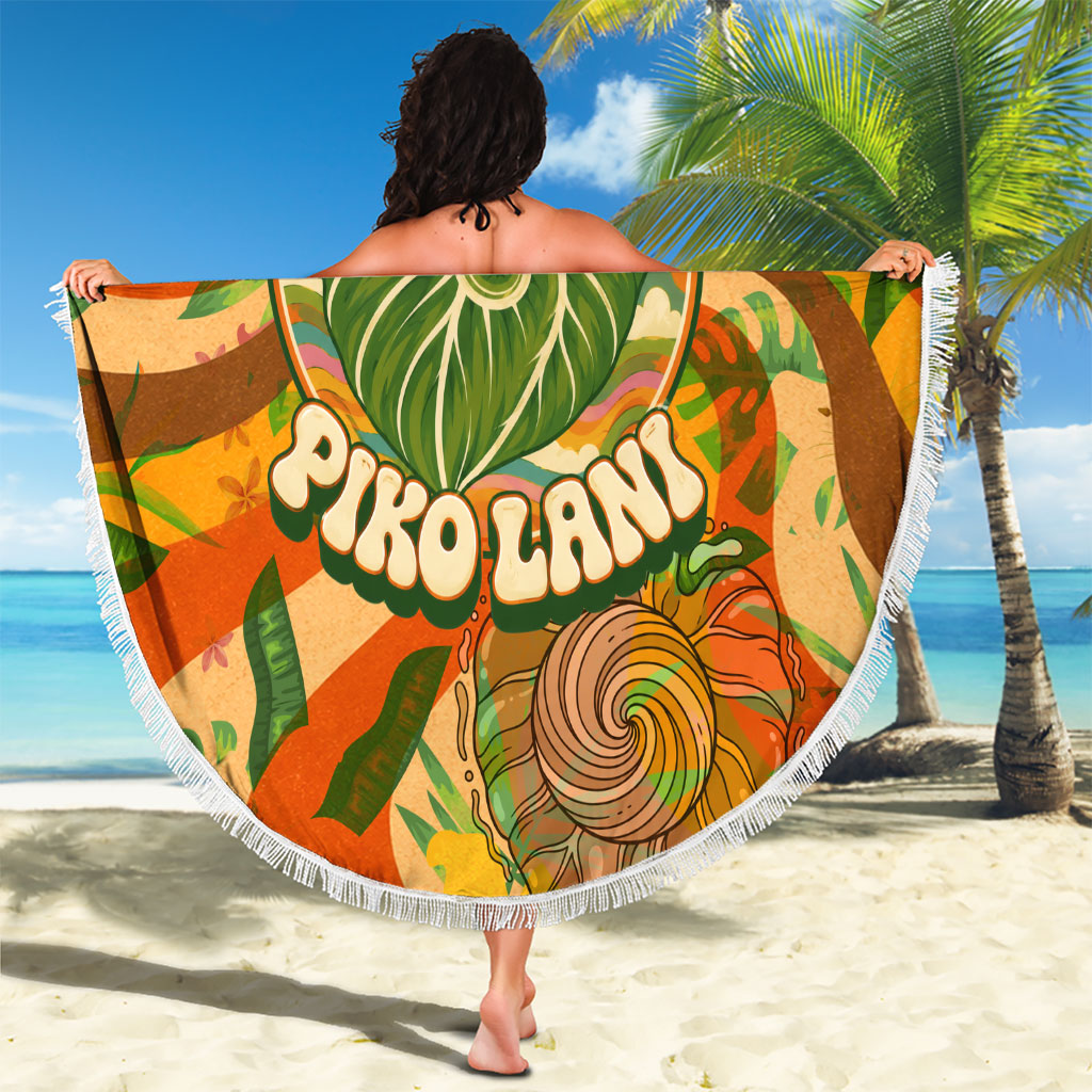 Hawaiian Piko Lani Cultivate I Ka Piko Aloha Beach Blanket Retro Psychedelic Taro Leaf - Hibiscus Flowers TS04 - Polynesian Pride