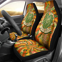 Hawaiian Piko Lani Cultivate I Ka Piko Aloha Car Seat Cover Retro Psychedelic Taro Leaf - Hibiscus Flowers TS04 - Polynesian Pride
