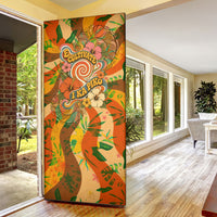 Hawaiian Piko Lani Cultivate I Ka Piko Aloha Door Cover Retro Psychedelic Taro Leaf - Hibiscus Flowers TS04 - Polynesian Pride