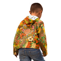 Hawaiian Piko Lani Cultivate I Ka Piko Aloha Kid Hoodie Retro Psychedelic Taro Leaf - Hibiscus Flowers TS04 - Polynesian Pride