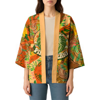 Hawaiian Piko Lani Cultivate I Ka Piko Aloha Kimono Retro Psychedelic Taro Leaf - Hibiscus Flowers TS04 - Polynesian Pride