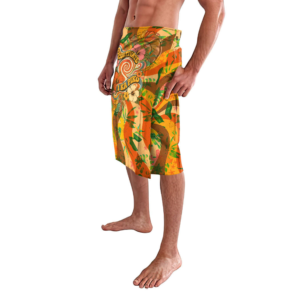 Hawaiian Piko Lani Cultivate I Ka Piko Aloha Lavalava Retro Psychedelic Taro Leaf - Hibiscus Flowers TS04 - Polynesian Pride