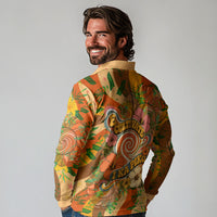 Hawaiian Piko Lani Cultivate I Ka Piko Aloha Long Sleeve Polo Shirt Retro Psychedelic Taro Leaf - Hibiscus Flowers TS04 - Polynesian Pride