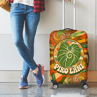 Hawaiian Piko Lani Cultivate I Ka Piko Aloha Luggage Cover Retro Psychedelic Taro Leaf - Hibiscus Flowers TS04 - Polynesian Pride