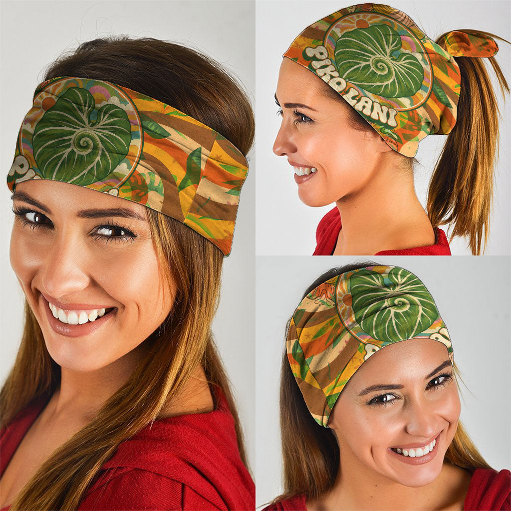 Hawaiian Piko Lani Cultivate I Ka Piko Aloha Neck Gaiter Retro Psychedelic Taro Leaf - Hibiscus Flowers TS04 - Polynesian Pride