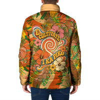 Hawaiian Piko Lani Cultivate I Ka Piko Aloha Padded Jacket Retro Psychedelic Taro Leaf - Hibiscus Flowers TS04 - Polynesian Pride