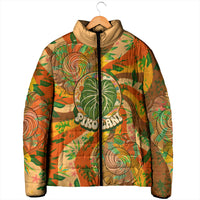 Hawaiian Piko Lani Cultivate I Ka Piko Aloha Padded Jacket Retro Psychedelic Taro Leaf - Hibiscus Flowers TS04 - Polynesian Pride