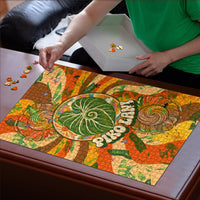Hawaiian Piko Lani Cultivate I Ka Piko Aloha Puzzle Retro Psychedelic Taro Leaf - Hibiscus Flowers TS04 - Polynesian Pride