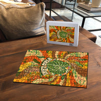 Hawaiian Piko Lani Cultivate I Ka Piko Aloha Puzzle Retro Psychedelic Taro Leaf - Hibiscus Flowers TS04 - Polynesian Pride