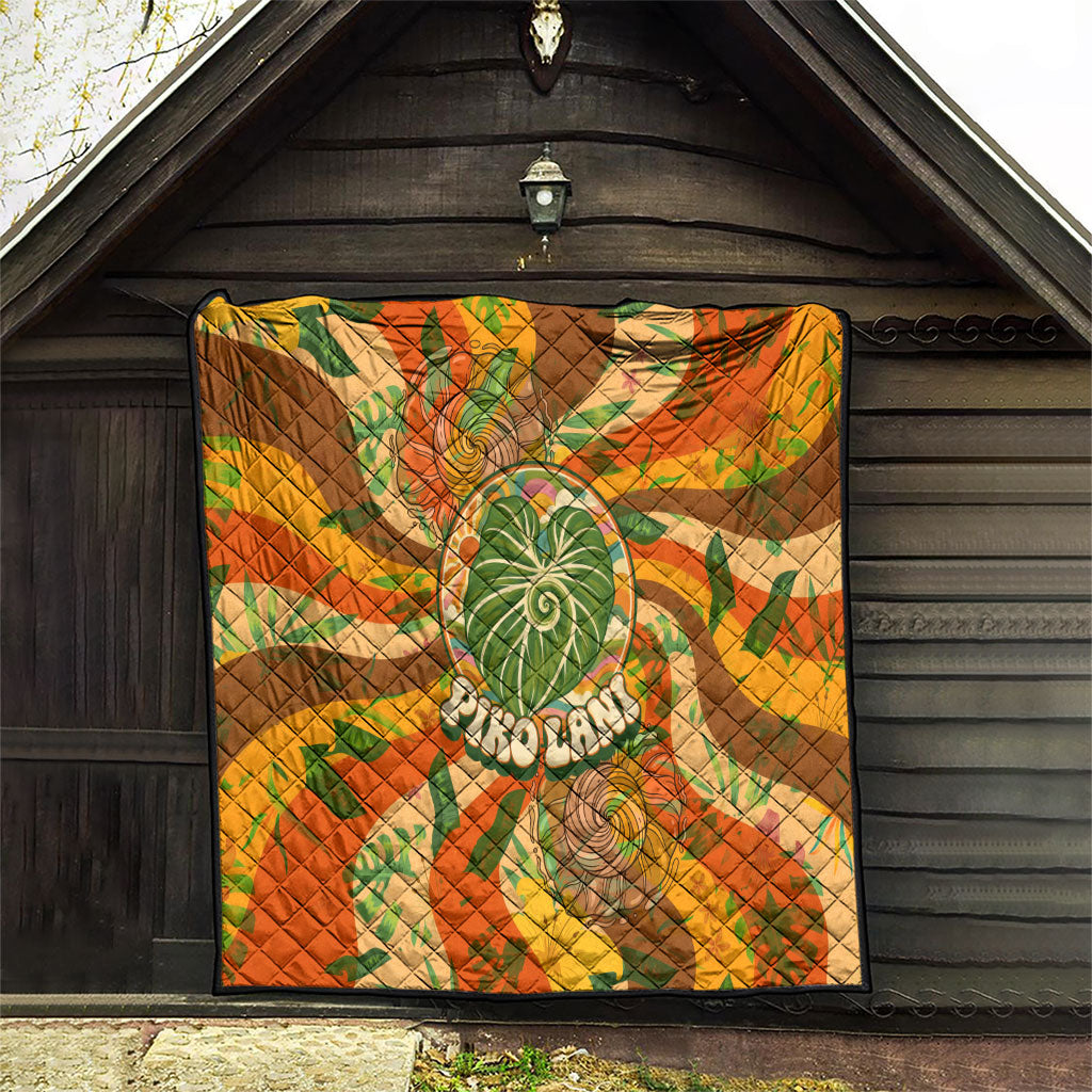 Hawaiian Piko Lani Cultivate I Ka Piko Aloha Quilt Retro Psychedelic Taro Leaf - Hibiscus Flowers TS04 - Polynesian Pride